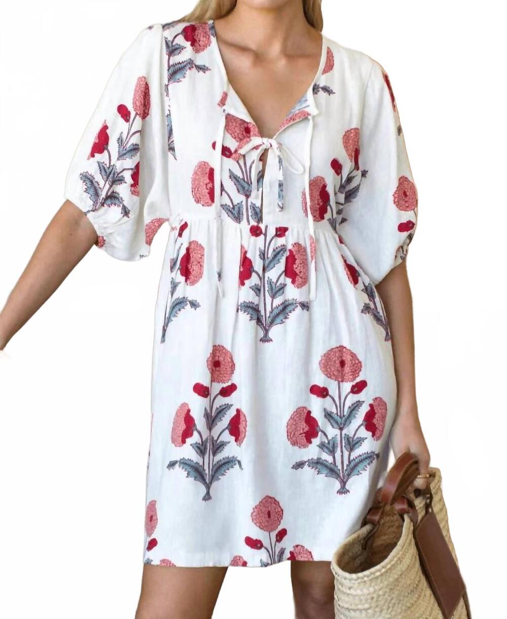 NEW EMERSON FRY bastian short dress in blush peonies
